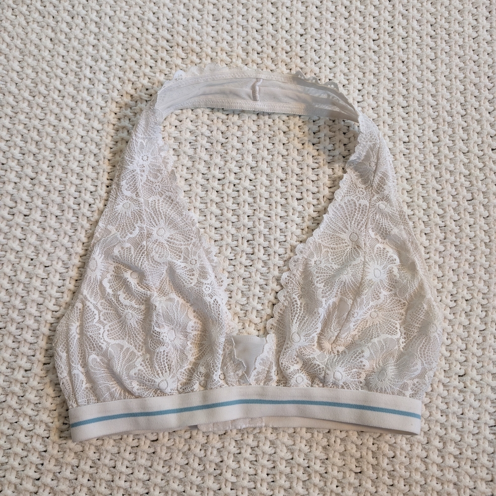 Colsie Lace Halter Bralette - Cream